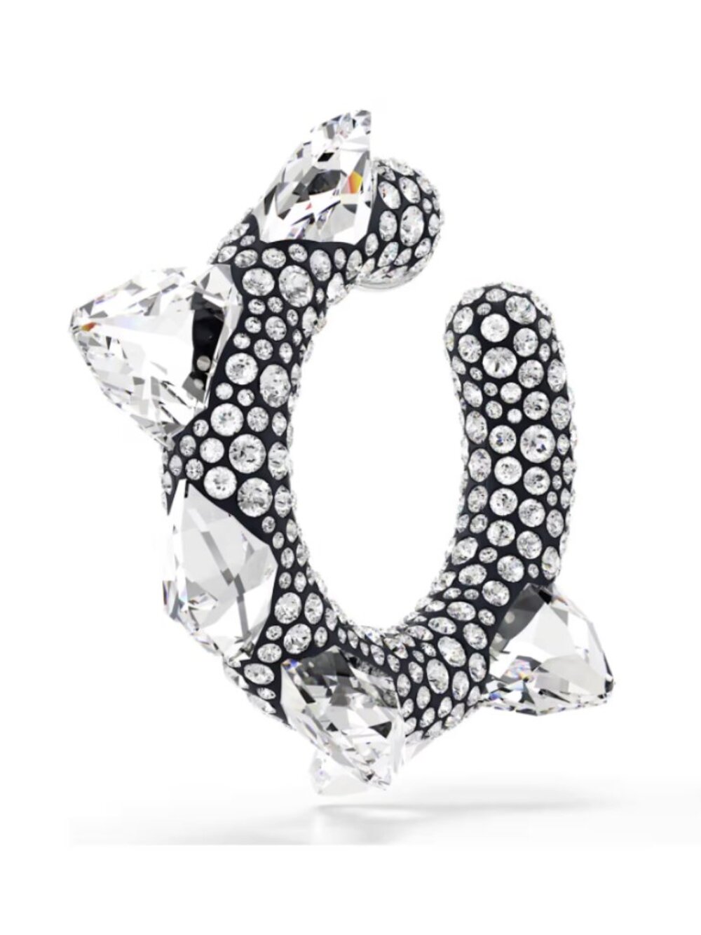 Swarovski Sublima Clear Crystal Spike Hoop Earrings - Picture 2 of 7